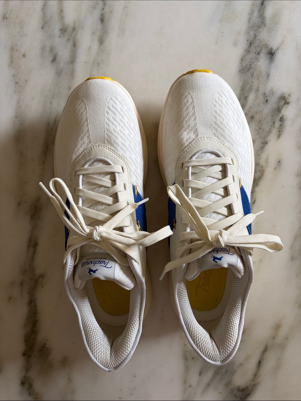 Tracksmith White and Blue Men's Athletic Running Shoes